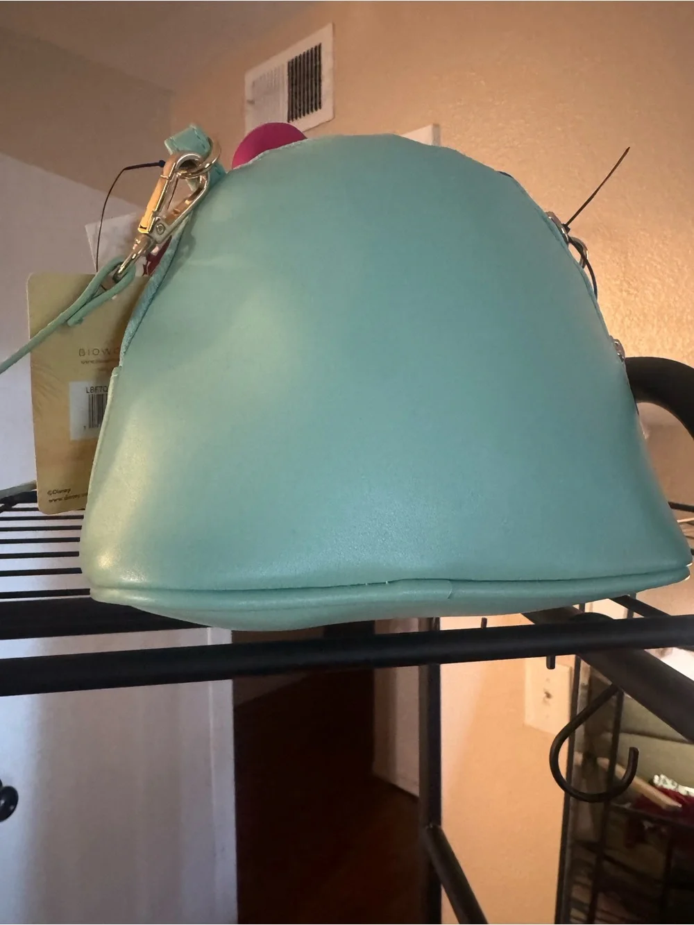 Disney Teal Kids Crossbody Bag with Pink Bow